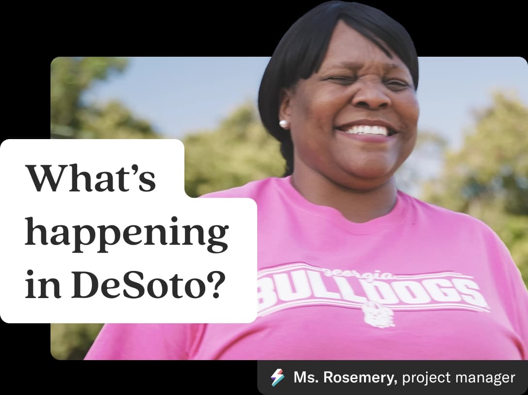 What's happening in DeSoto? Ms. Rosemery's photograph, project manager