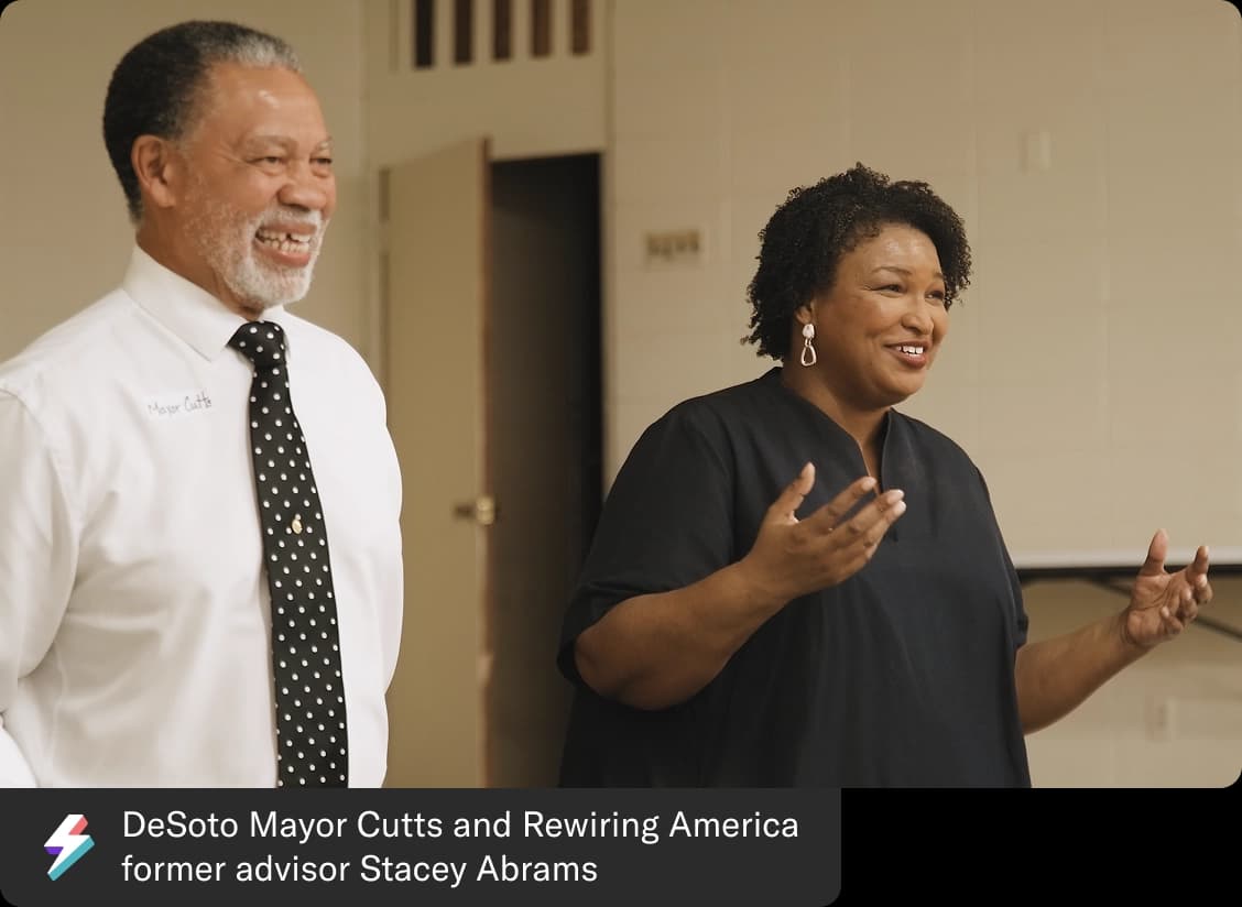 DeSoto Mayor Cutts and Rewiring America former advisor Stacey Abrams